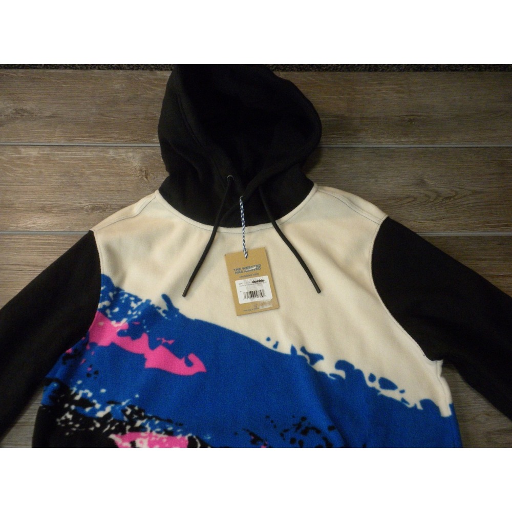 Chubbies Retro Splash Hoodie Sweatshirt Mens M Black Low Pile Fleece Vaporwave - Picture 3 of 11